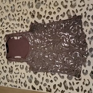 BKE shimmer/sequin tank top xs